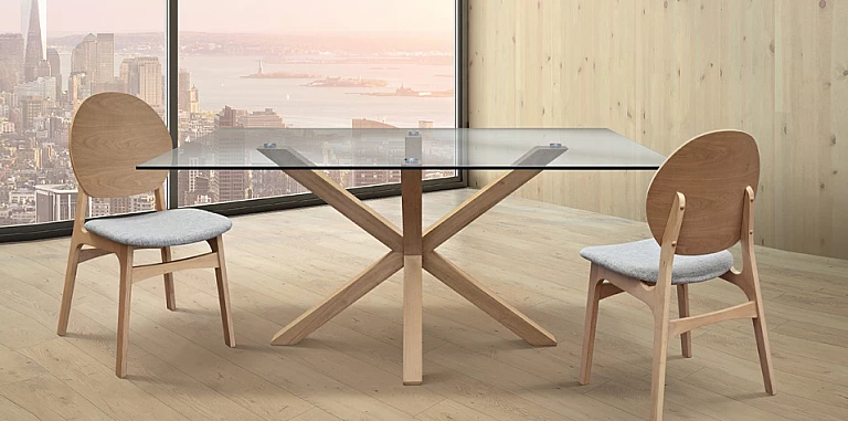 Μοντέρνο τραπέζι τραπεζαρίας με γυαλί (1754)-ΤΡΑΠΕΖΙΑ ΤΡΑΠΕΖΑΡΙΑΣ