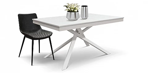 Μοντέρνο τραπέζι τραπεζαρίας επεκτεινόμενο λευκό (1778)