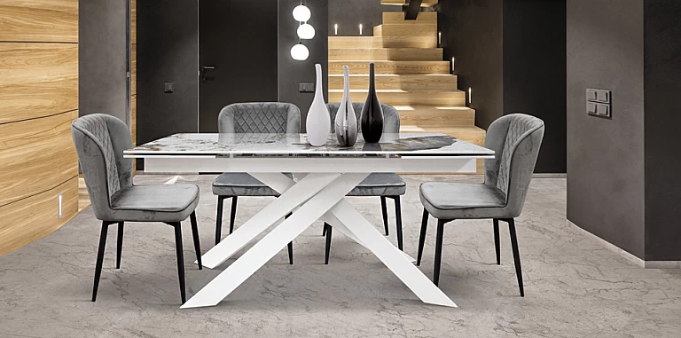 Μοντέρνο τραπέζι τραπεζαρίας επεκτεινόμενο PANDORA (1759)-ΤΡΑΠΕΖΙΑ ΤΡΑΠΕΖΑΡΙΑΣ