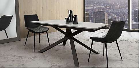 Μοντέρνο τραπέζι τραπεζαρίας επεκτεινόμενο μαύρο (1772)