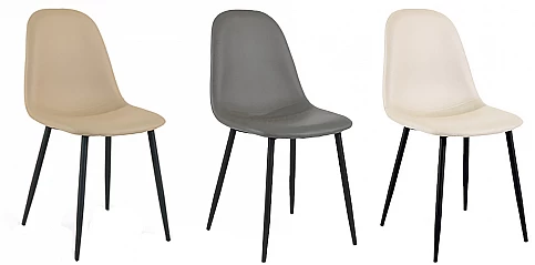 Μεταλλική καρέκλα γκρι ecopelle (0927)