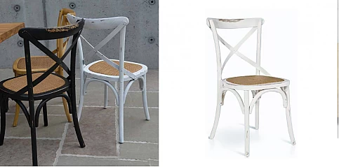 Καρέκλα χιαστί με ρατάν (0780)