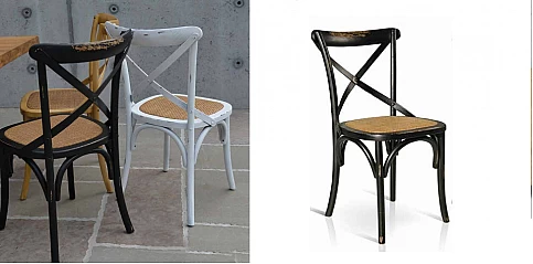 Καρέκλα χιαστί με ρατάν (0781)