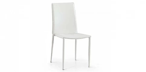 Μεταλλική καρέκλα λευκή ecopelle (0613)