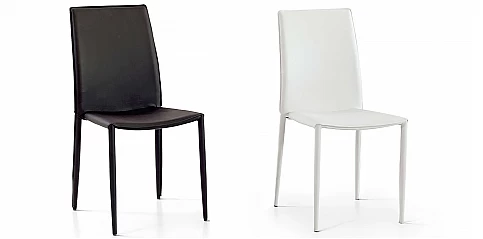 Μεταλλική καρέκλα λευκή ecopelle (0613)