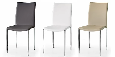 Μεταλλική καρέκλα γκρι ecopelle (0784)