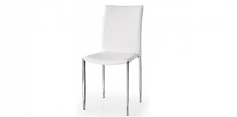 Μεταλλική καρέκλα λευκή ecopelle (0663)