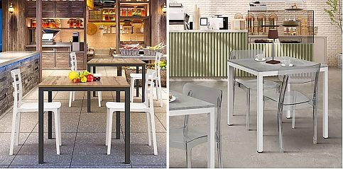 Τραπέζι εστίασης τετράγωνο μεταλλικό 80X80X75Y (2105)