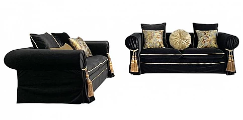 Σαλόνι κλασικό σε μαύρο βελούδο (993M,992M)