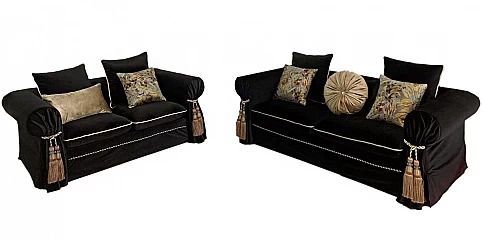 Σαλόνι κλασικό σε μαύρο βελούδο (993M,992M)
