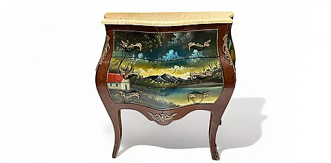 Κλασικό έπιπλο-Κομότα Λουϊ Κένζ (Louis Kenz) με μάρμαρο (0003-Α)