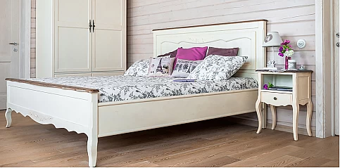 Κρεβάτι ξυλόγλυπτο shabby chic (12YS) (150Χ200) Κρεβάτι ξυλόγλυπτο shabby chic (12YS) (150Χ200)