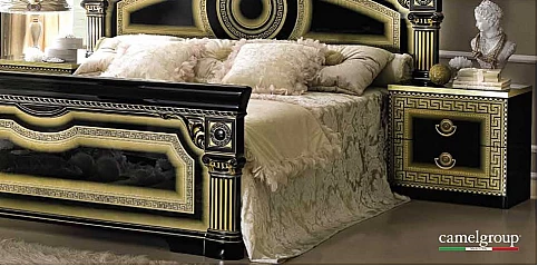 Κομοδίνο μαύρο-χρυσό AIDA (ABLG)