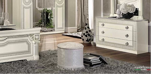 Συρταριέρα σε λευκό/ασημί Μαίανδρος AIDA (AWHS)