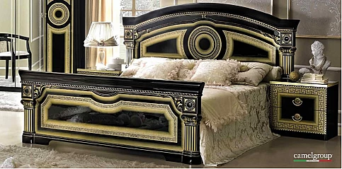 Σετ κρεβατοκάμαρας AIDA μαύρο-χρυσό (AIS1 SET)