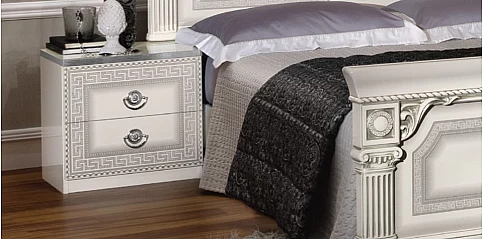 Σετ κρεβατοκάμαρας λευκό-ασημί AIDA (AIW4 SET)