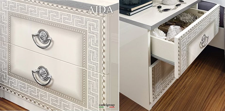 Σετ κρεβατοκάμαρας λευκό-ασημί AIDA (AIW4 SET) ΚΡΕΒΑΤΟΚΑΜΑΡΑ ΣΕΤ