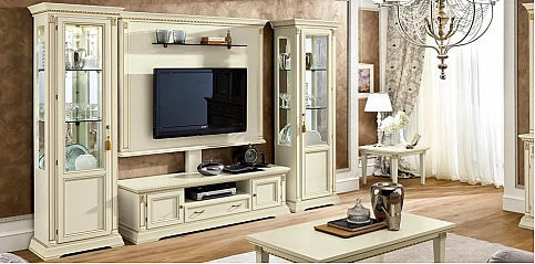 Βιτρίνα μονή κλασική σε λευκή πατίνα TREVISO (TREA)