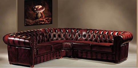 Γωνιακός δερμάτινος καναπές (0258)