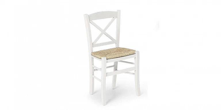 Καρέκλα λευκή με ψάθα (0714) ΚΑΡΕΚΛΕΣ ΔΙΑΦΟΡΕΣ