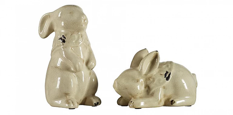 Κεραμικά διακοσμητικά λαγουδάκια (P593)-ΔΙΑΚΟΣΜΗΤΙΚΑ