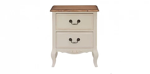 Κομοδίνο σε εκρού πατίνα vintage 2 συρτάρια (W25R) Κομοδίνο σε εκρού πατίνα vintage 2 συρτάρια (W25R)