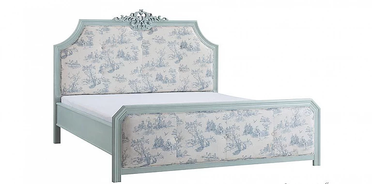 Διπλό κρεβάτι σιελ πατίνα με υφασμάτινο κεφαλάρι (W11M) (160Χ200) ΚΡΕΒΑΤΙ