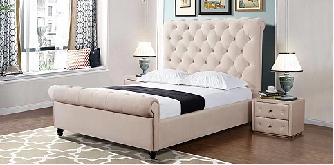 Κρεβάτι διπλό καπιτονέ σε βελούδο (Κ190) (160Χ200)