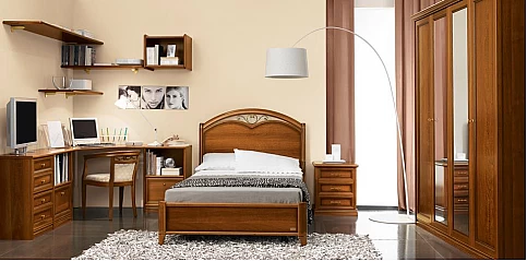 Παιδικό κρεβάτι Ιταλίας NOSTALGIA με καρυδί φινίρισμα (NOSP)