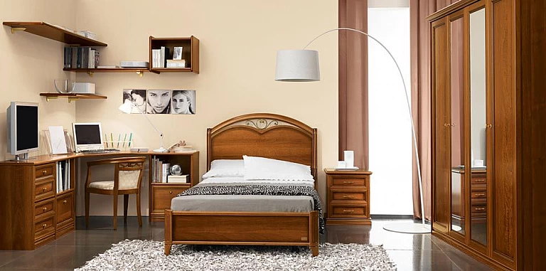Παιδικό κρεβάτι Ιταλίας NOSTALGIA με καρυδί φινίρισμα (NOSP) ΠΑΙΔΙΚΟ ΔΩΜΑΤΙΟ