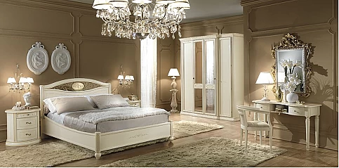 Σετ κρεβατοκάμαρας SΙΕΝΑ AVORIO με μενταγιόν στο κεφαλάρι (SIEN-SET)