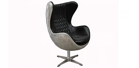 Πολυθρόνα γραφείου σε μαύρο δέρμα (016Μ)