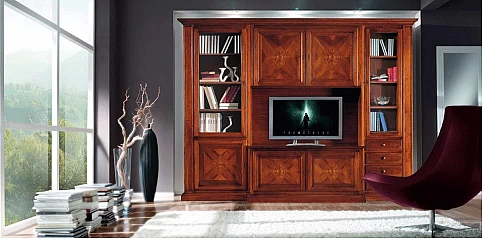 Σύνθεση σαλονιού σε φινίρισμα καρυδιάς (0550)