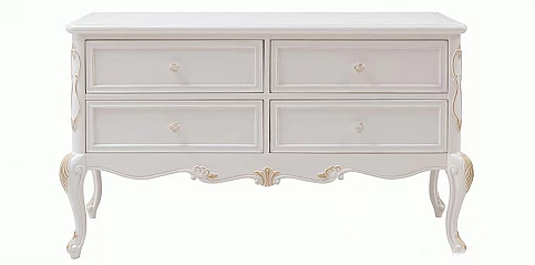 Συρταριέρα πατίνα σε ρομαντικό ύφος με λεπτομέρειες από φύλλα χρυσού (1267)