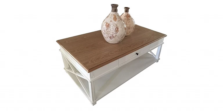 Τραπέζι σαλονιού σε λευκή πατίνα (523A)