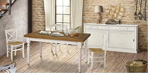 Τραπέζι τραπεζαρίας country λευκό (0715)