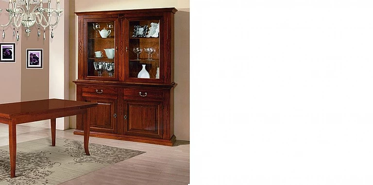 Μπουφές βιτρίνα με 2 πόρτες (597I) ΒΙΒΛΙΟΘΗΚΗ