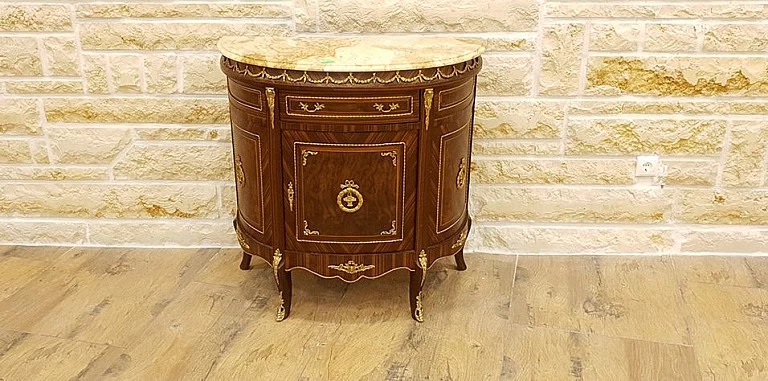 Μπαγιού ημικυκλικό σε ρίζα ελιάς (0016-A)  ΜΠΑΓΙΟΥ Louis XV