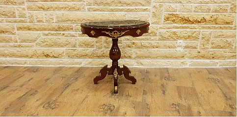 Οβάλ τραπεζάκι με μάρμαρο (1057A)