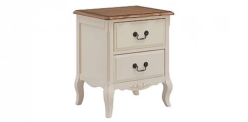 Κομοδίνο σε εκρού πατίνα vintage 2 συρτάρια (W25R) Κομοδίνο σε εκρού πατίνα vintage 2 συρτάρια (W25R)