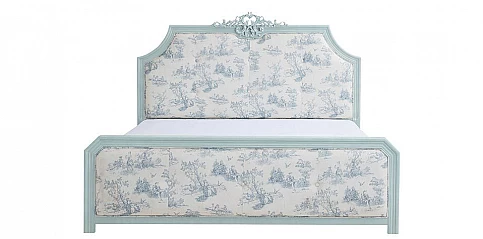 Κρεβάτι διπλό σιελ πατίνα με υφασμάτινο κεφαλάρι (W11M) (160Χ200)