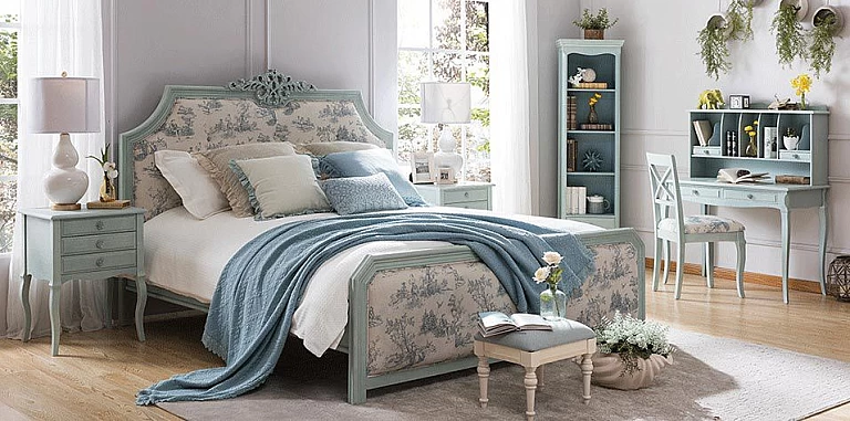 Διπλό κρεβάτι σιελ πατίνα με υφασμάτινο κεφαλάρι (W11M) (160Χ200) ΚΡΕΒΑΤΙ