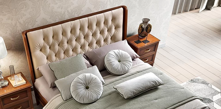 Κρεβάτι διπλό Ιταλίας GIOTTO σε φινίρισμα καρυδιάς (160Χ200) (GIOK) ΚΡΕΒΑΤΙ