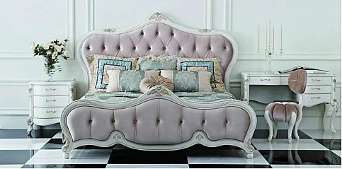 Κρεβάτι διπλό με βελούδινο κεφαλάρι και ποδαρικό vintage (102S) (150Χ200) Κρεβάτι διπλό με βελούδινο κεφαλάρι και ποδαρικό vintage (102S) (150Χ200)