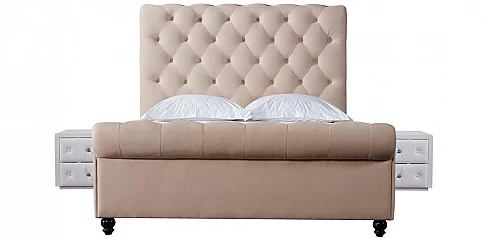 Κρεβάτι διπλό καπιτονέ σε βελούδο (Κ190) (160Χ200)