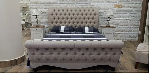 Κρεβάτι διπλό καπιτονέ σε ύφασμα (K126) (160Χ200)