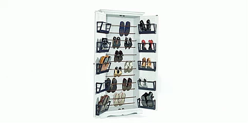 Παπουτσοθήκη ντουλάπα σε λευκή λάκα (1521)