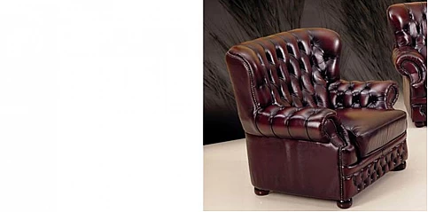 Πολυθρόνα καπιτονέ σε μπορντό δέρμα (290B)
