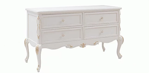 Συρταριέρα πατίνα σε ρομαντικό ύφος με λεπτομέρειες από φύλλα χρυσού (1267)