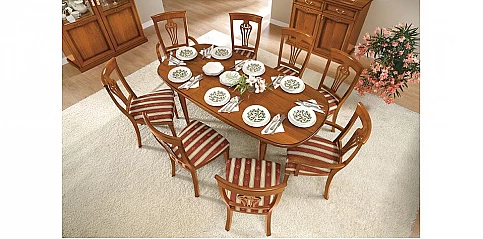 Τραπέζι τραπεζαρίας Ιταλίας (ΝOSTALGIA2) σε φινίρισμα καρυδιάς επεκτεινόμενο (1.45μ-2.22μ)